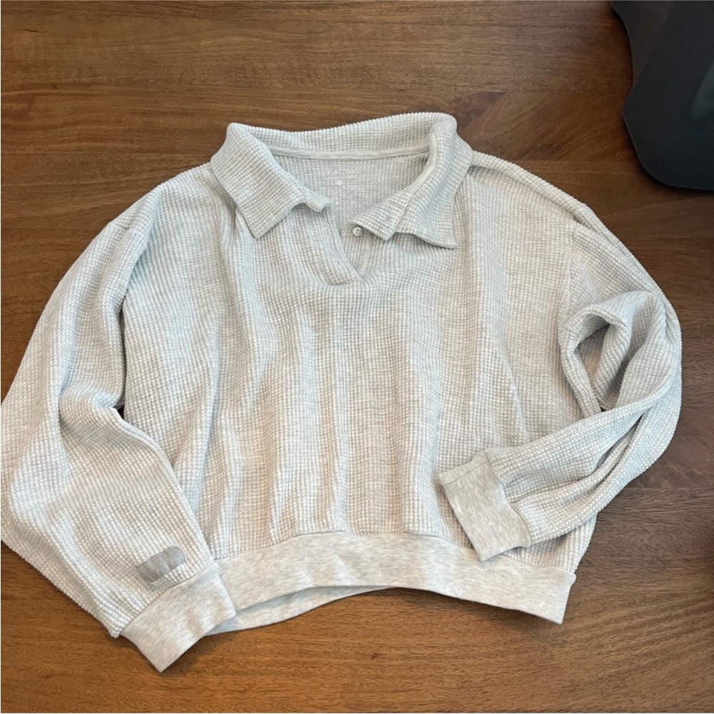 SET Active Waffle Knit Lounge Polo Ash Grey S